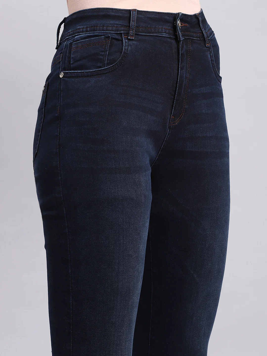 Women Navy Blue Slim Fit Denim - Image 6