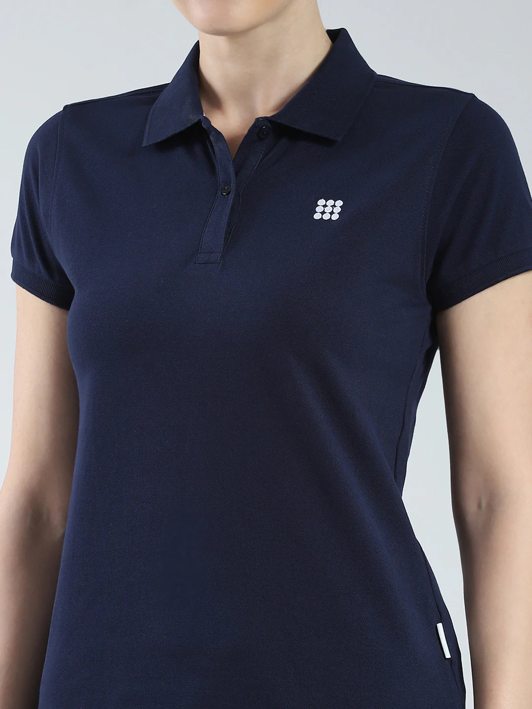 Rock.it Women Navy Blue Solid Collar Half Sleeve T-Shirt - Image 6