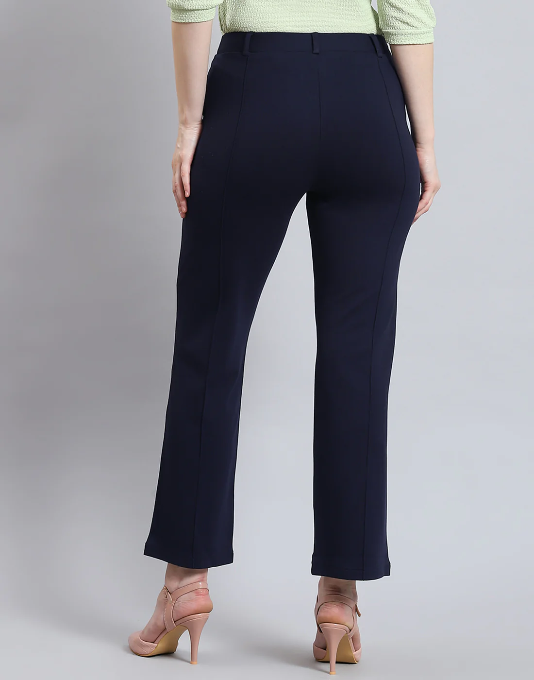 Women Navy Blue Solid Regular Fit Jegging - Image 6