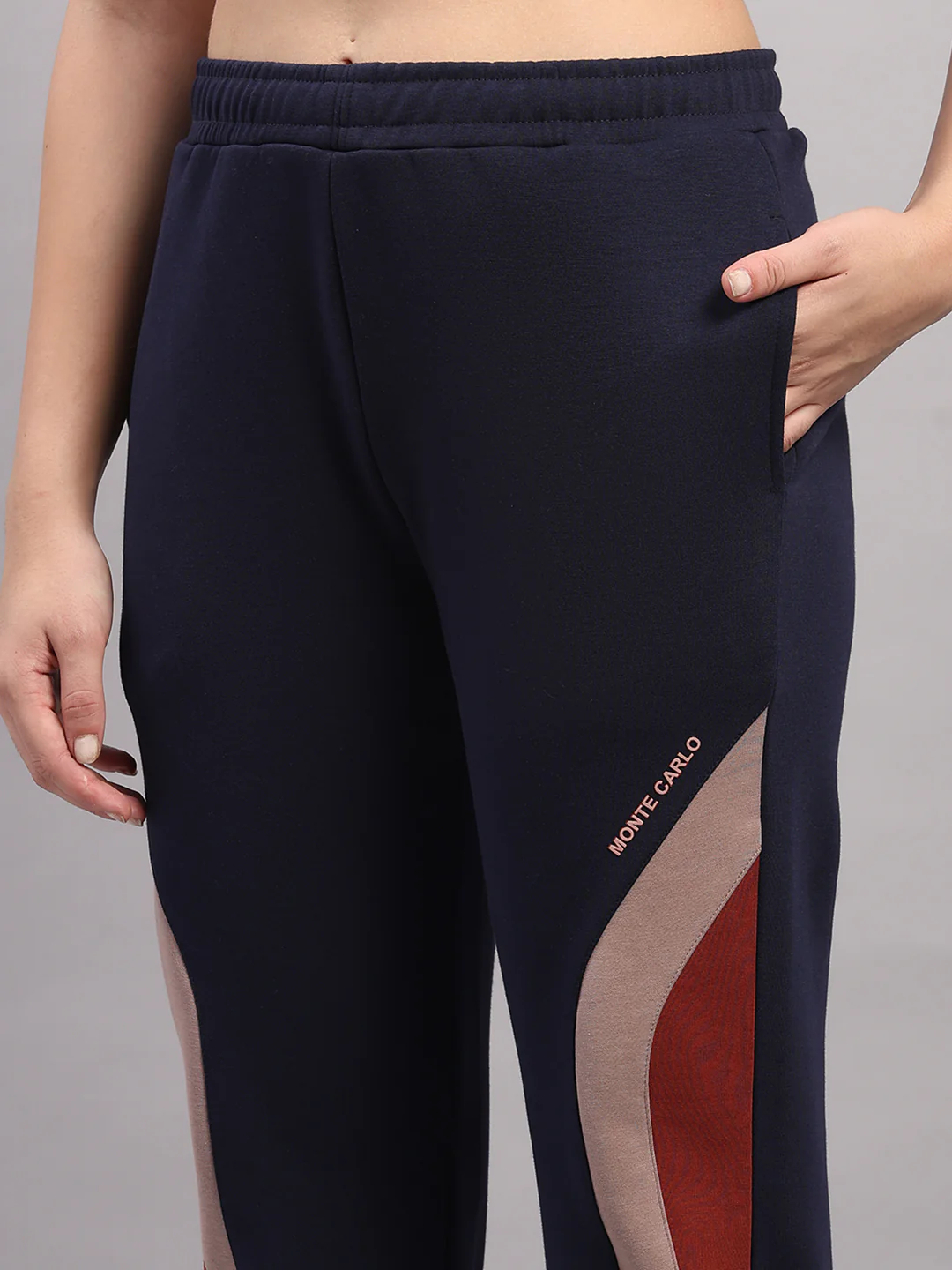 Women Navy Blue Solid Regular Fit Winter Lower - Image 6