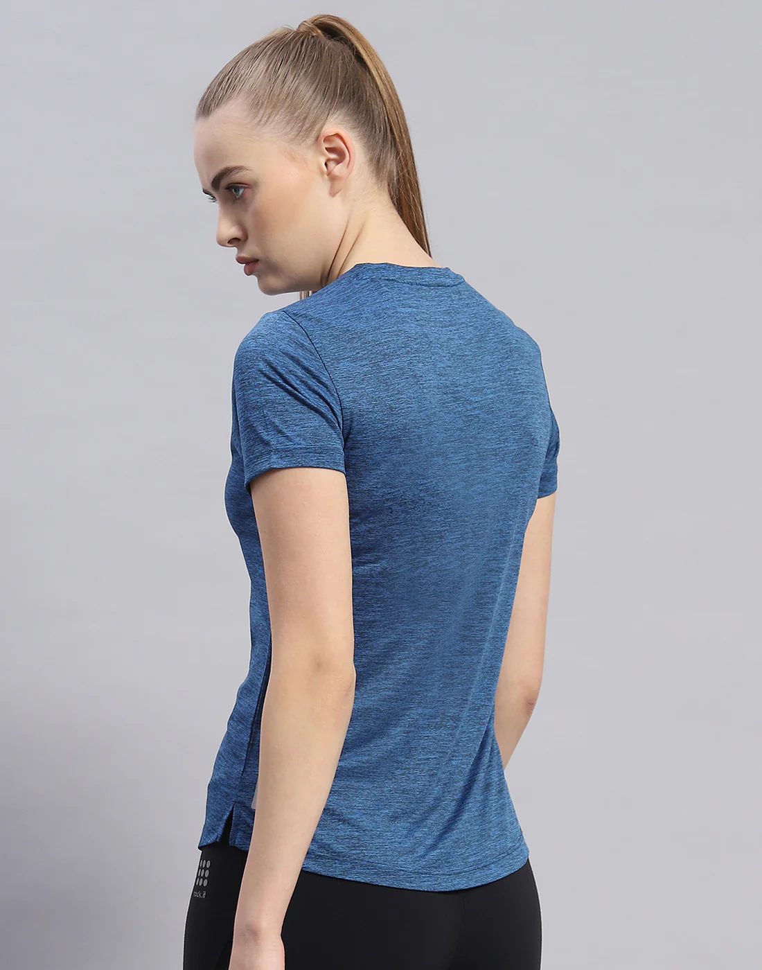Rock.it Women Navy Blue Solid V Neck Half Sleeve Top - Image 5