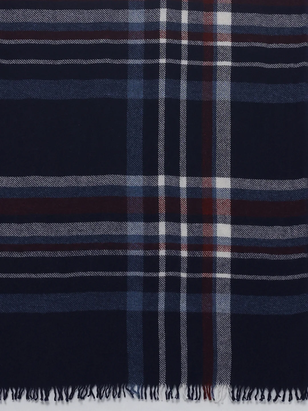 Women Navy Blue Solid Wool Blend Stole - Image 7