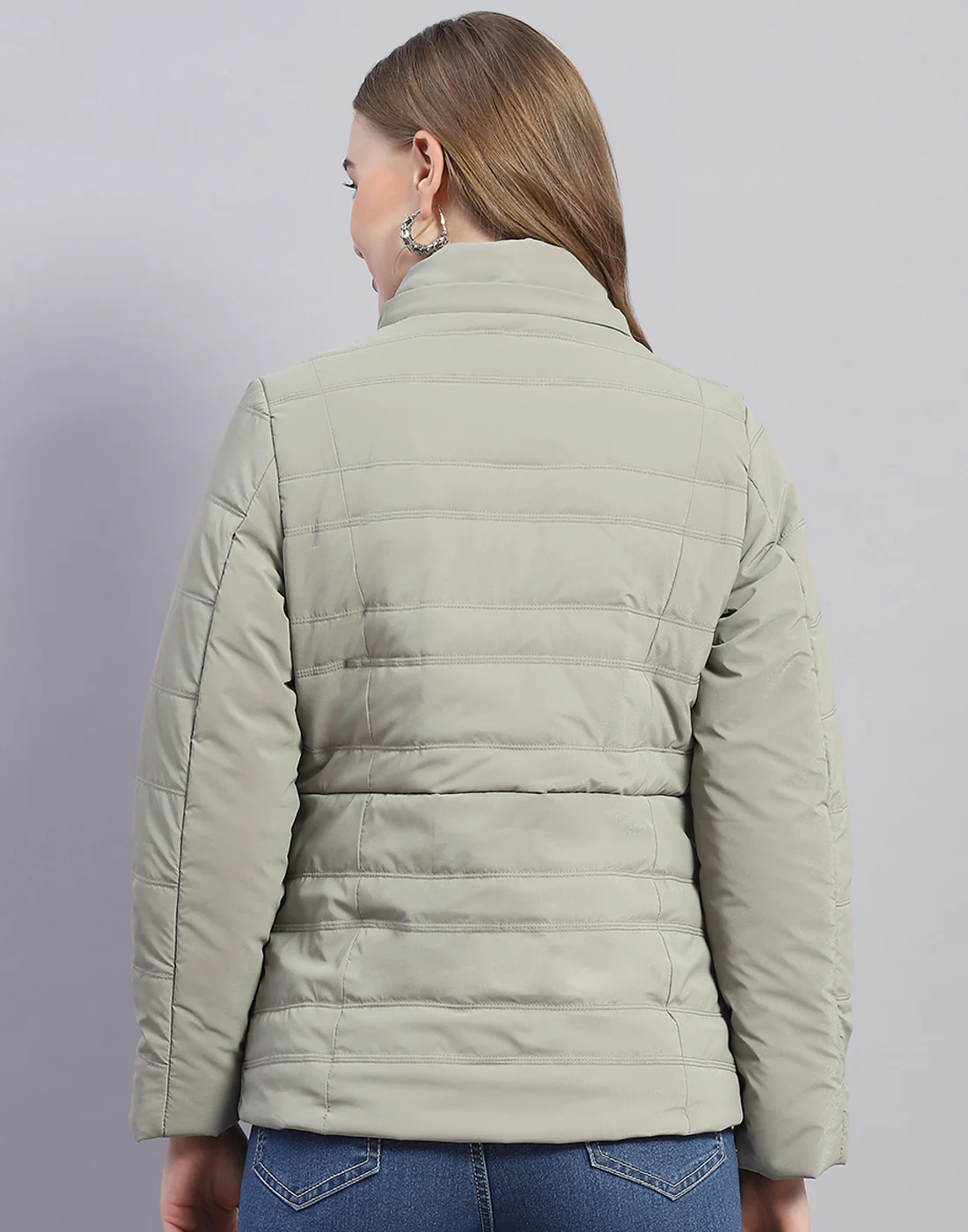 Women Olive Solid Hooded Full Sleeve Jacket - Image 7