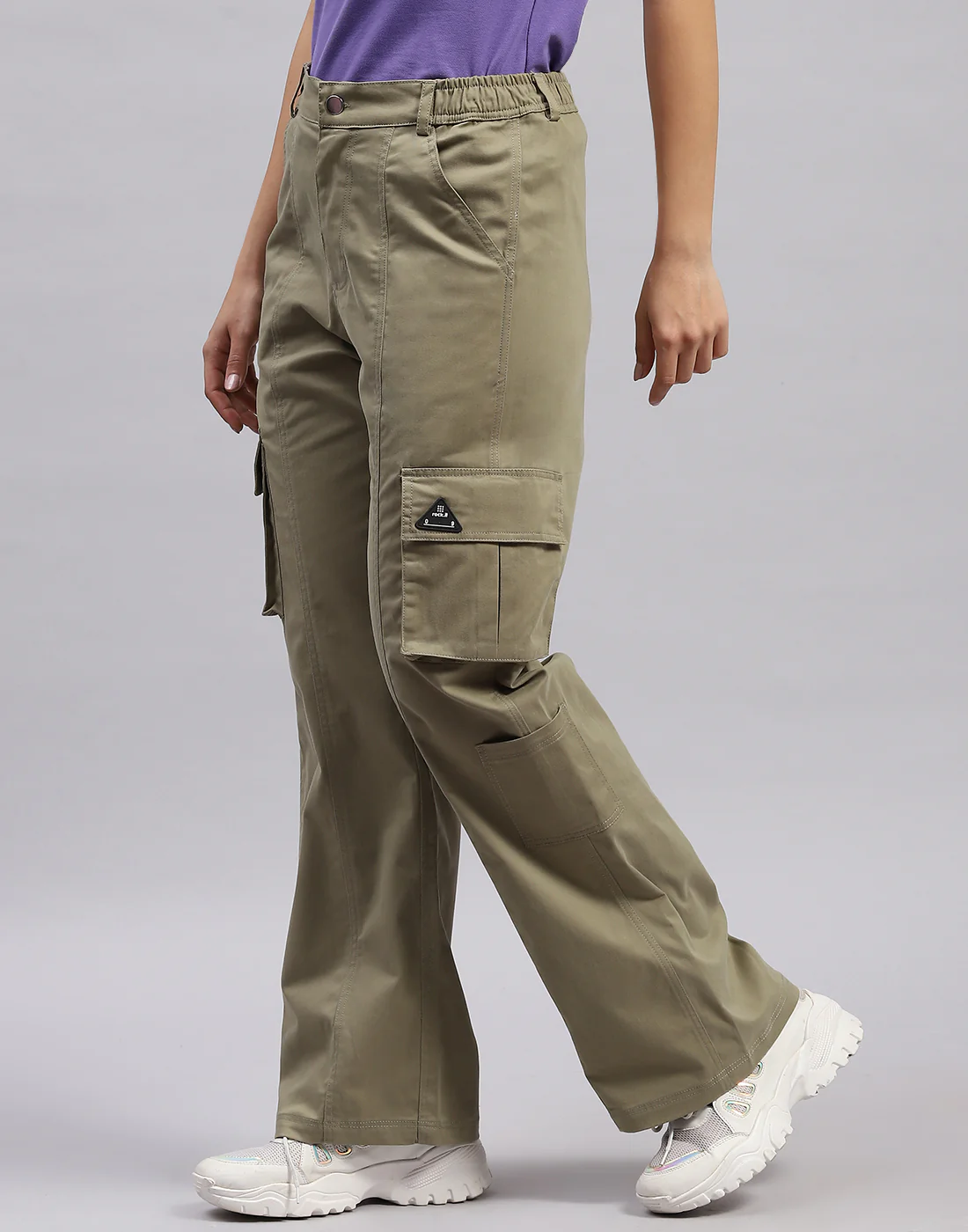 Rock.it Women Olive Solid Regular Fit Cargo - Image 5