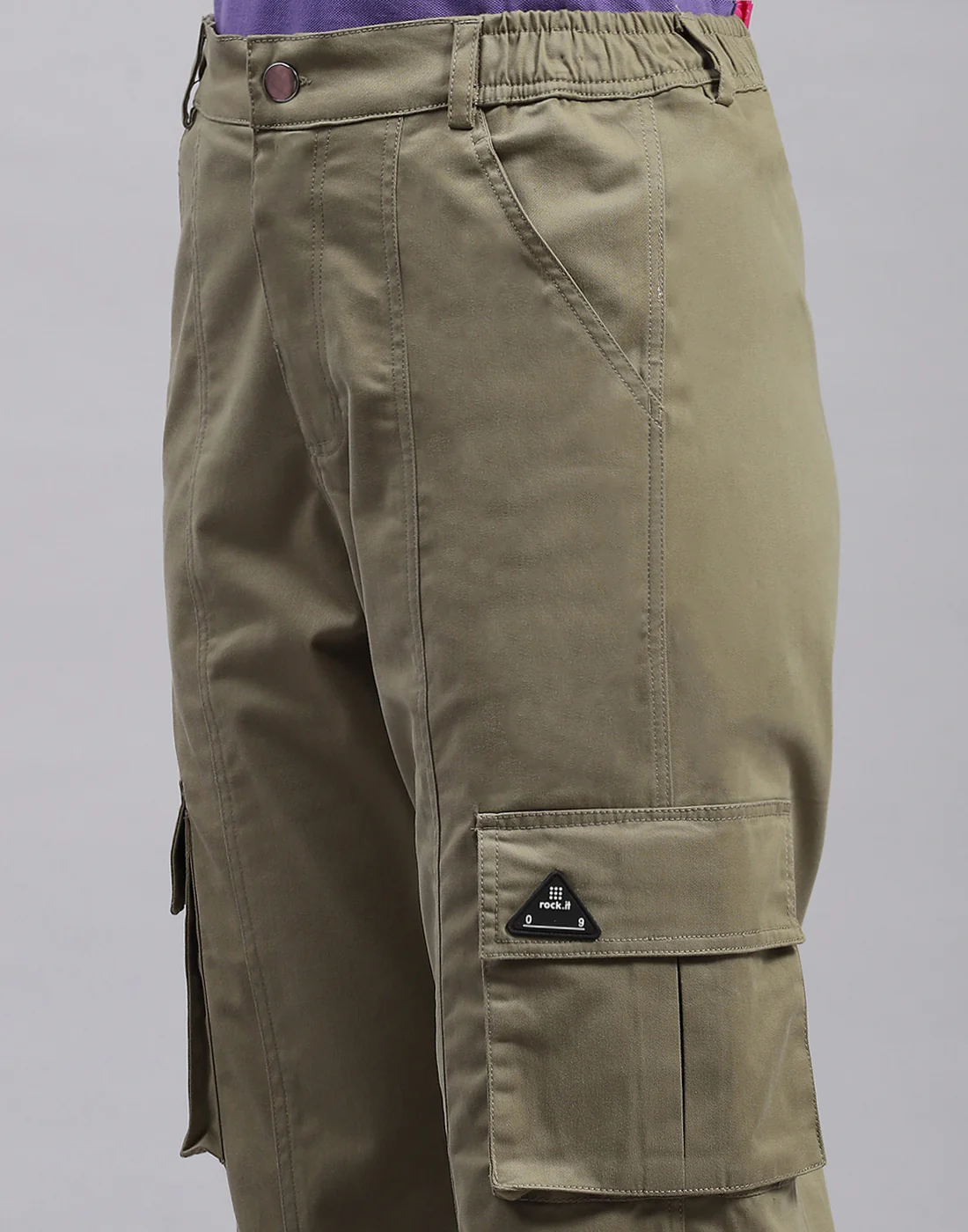 Rock.it Women Olive Solid Regular Fit Cargo - Image 7