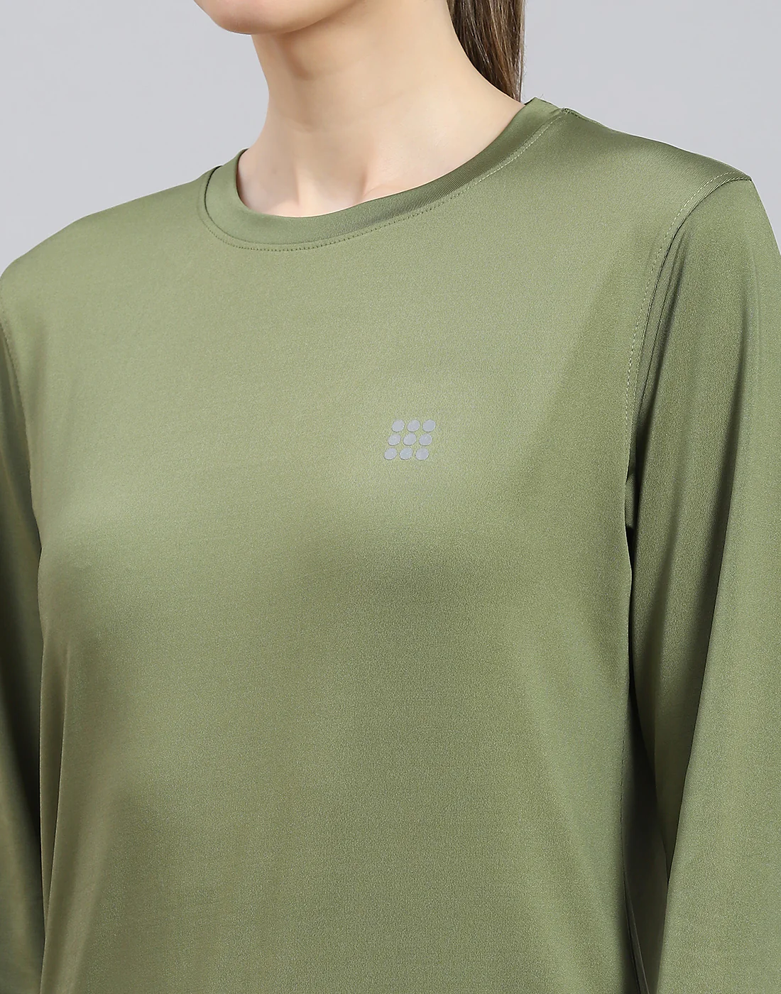 Rock.it Women Olive Solid Round Neck Full Sleeve Top - Image 7