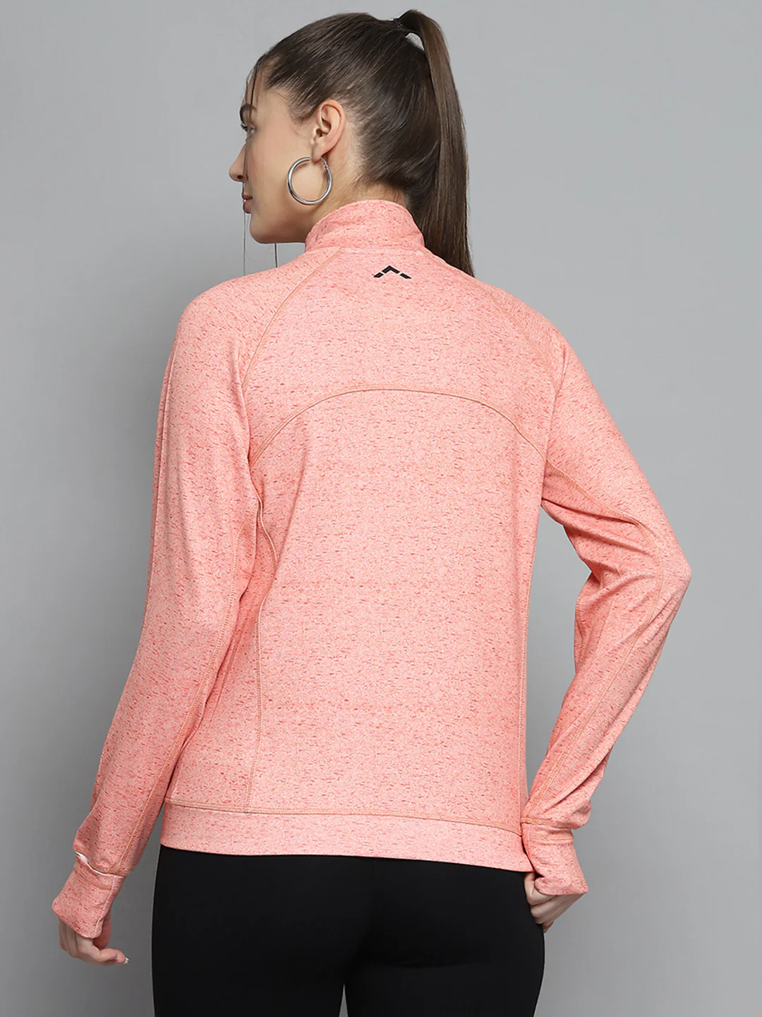Rock.it Women Orange Printed Mock Neck Full Sleeve Sweatshirt - Image 5