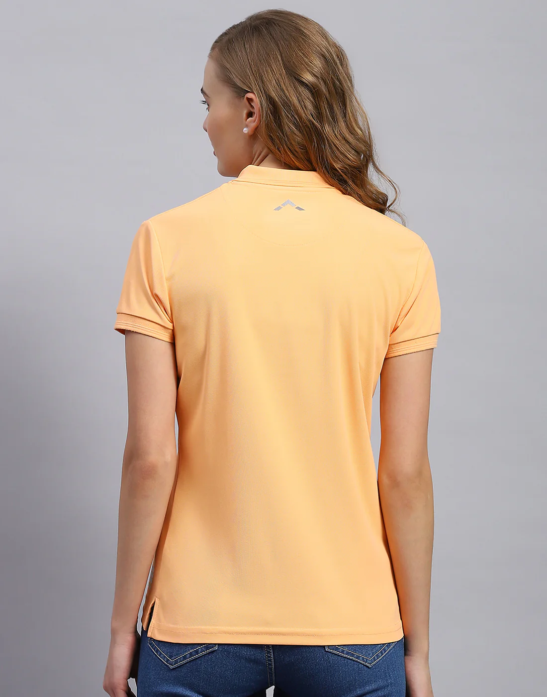 Rock.it Women Orange Solid Polo Collar Half Sleeve T-Shirt - Image 5