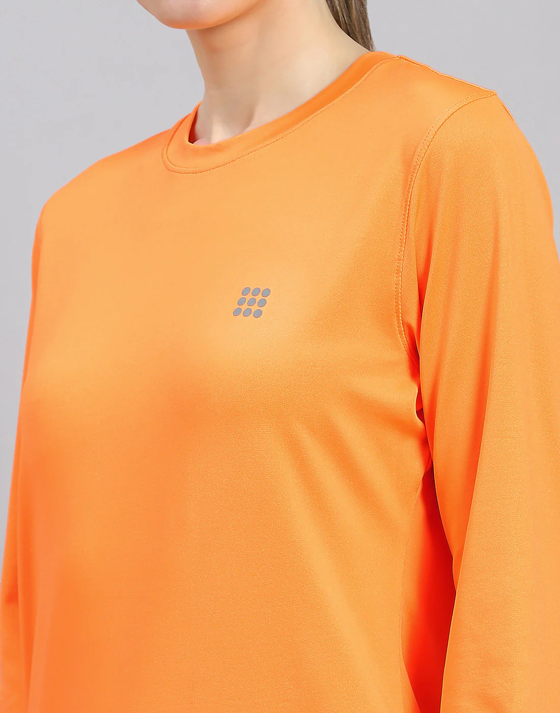 Rock.it Women Orange Solid Round Neck Full Sleeve Top - Image 6