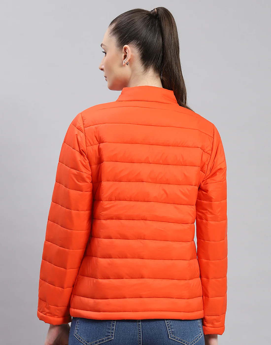 Rock.it Women Orange Solid Stand Collar Full Sleeve Jacket - Image 6