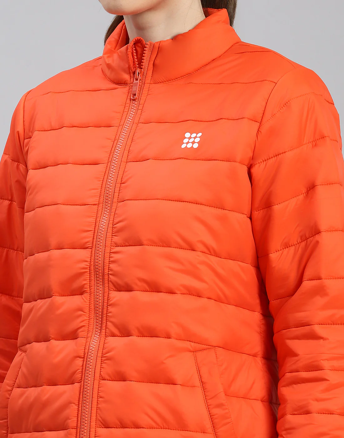 Rock.it Women Orange Solid Stand Collar Full Sleeve Jacket - Image 7