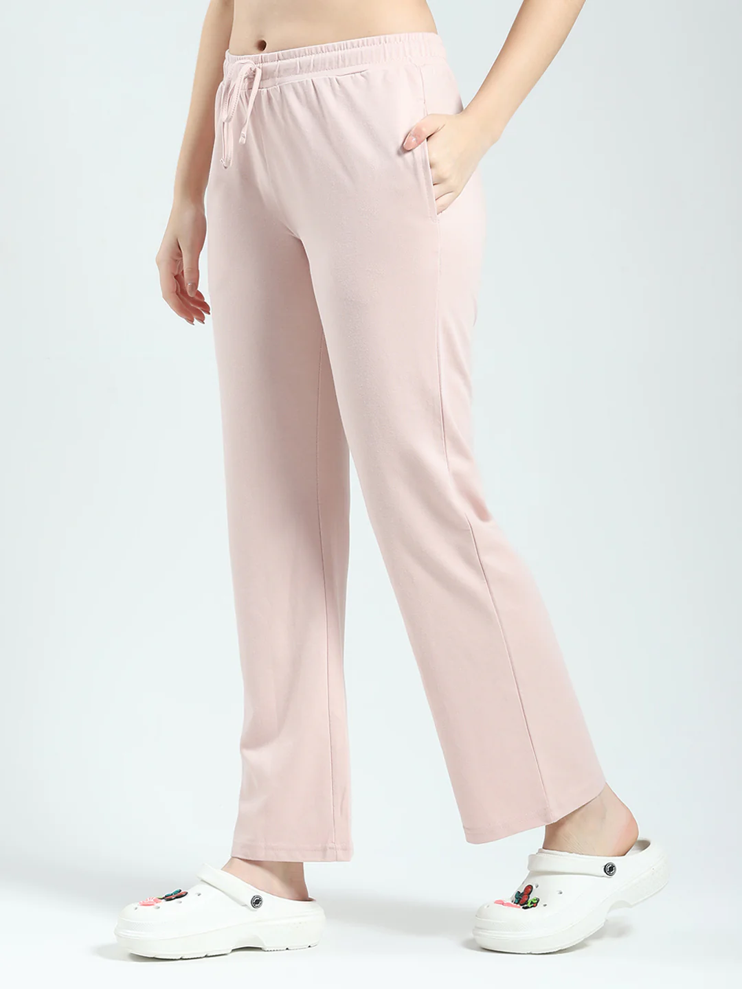 Women Peach Printed Collar Half Sleeve Lower Set - Image 6