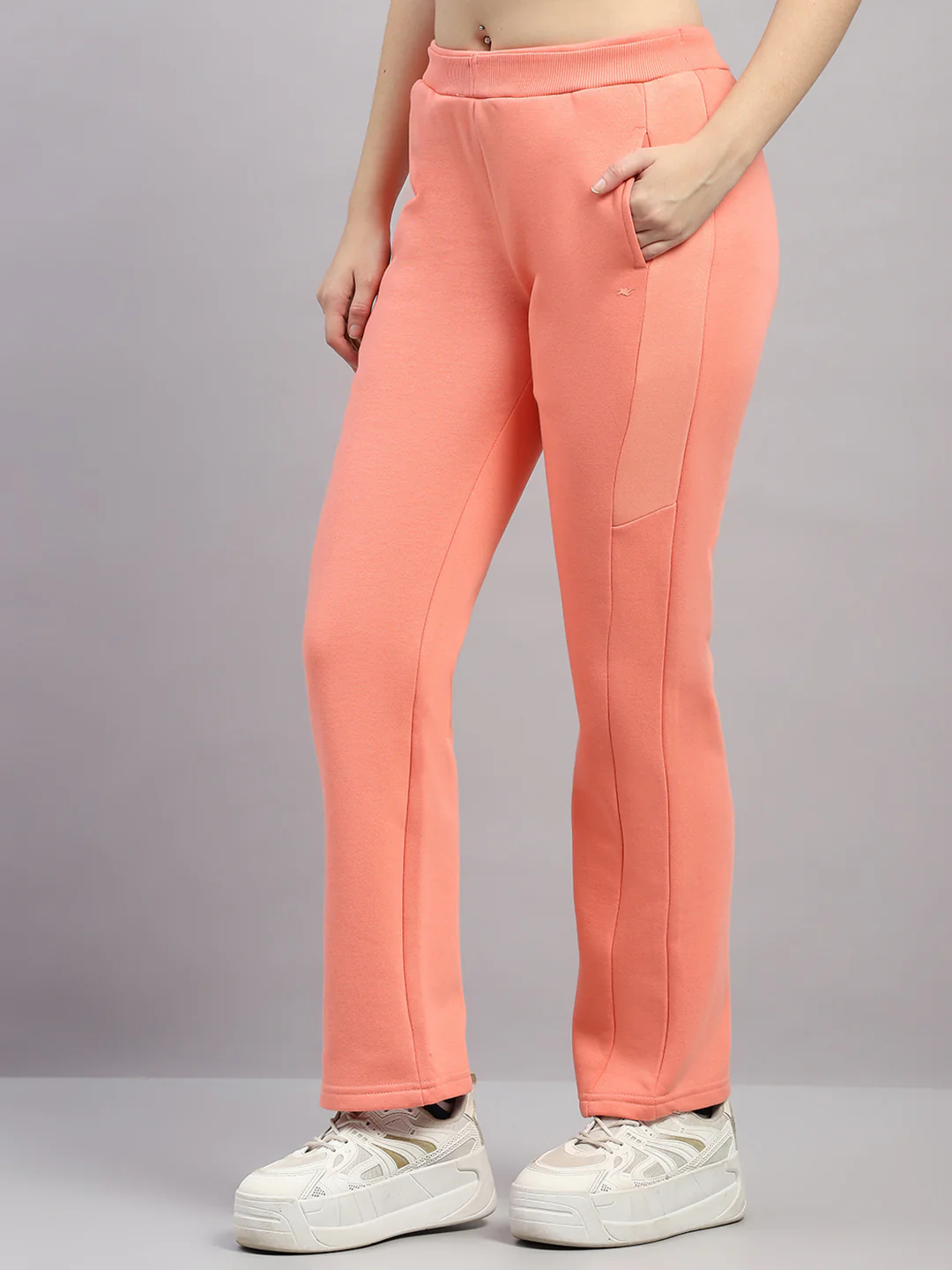 Women Peach Printed Regular Fit Winter Lower - Image 3