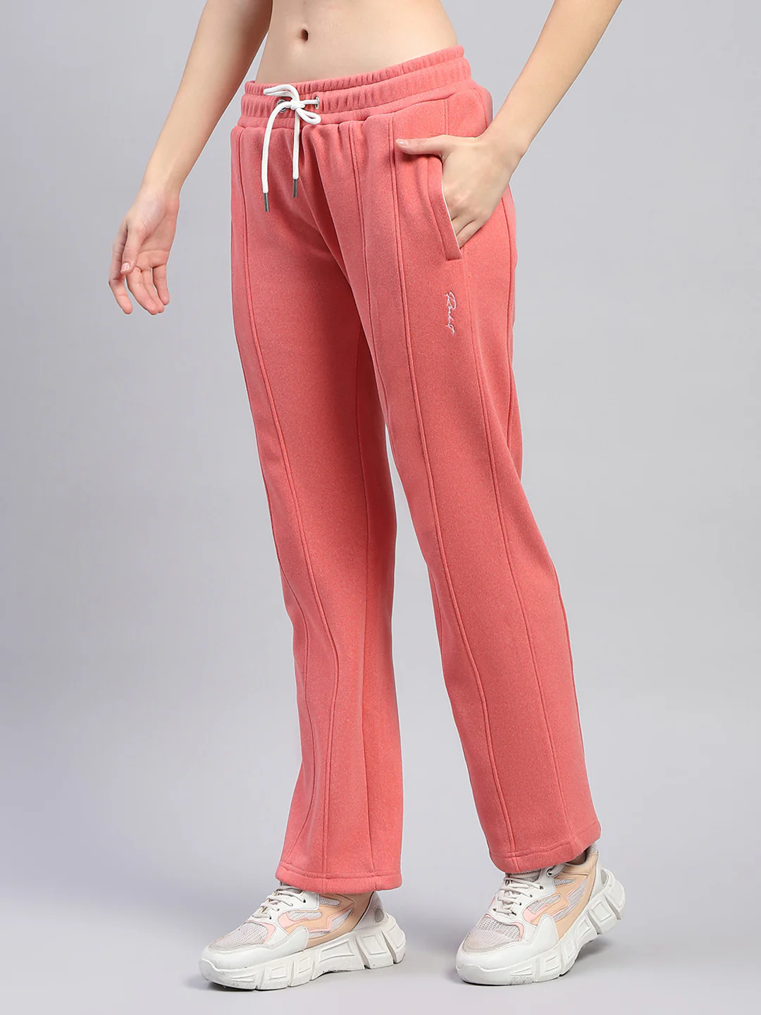 Rock.it Women Peach Solid Mock Neck Full Sleeve Cords Set - Image 8