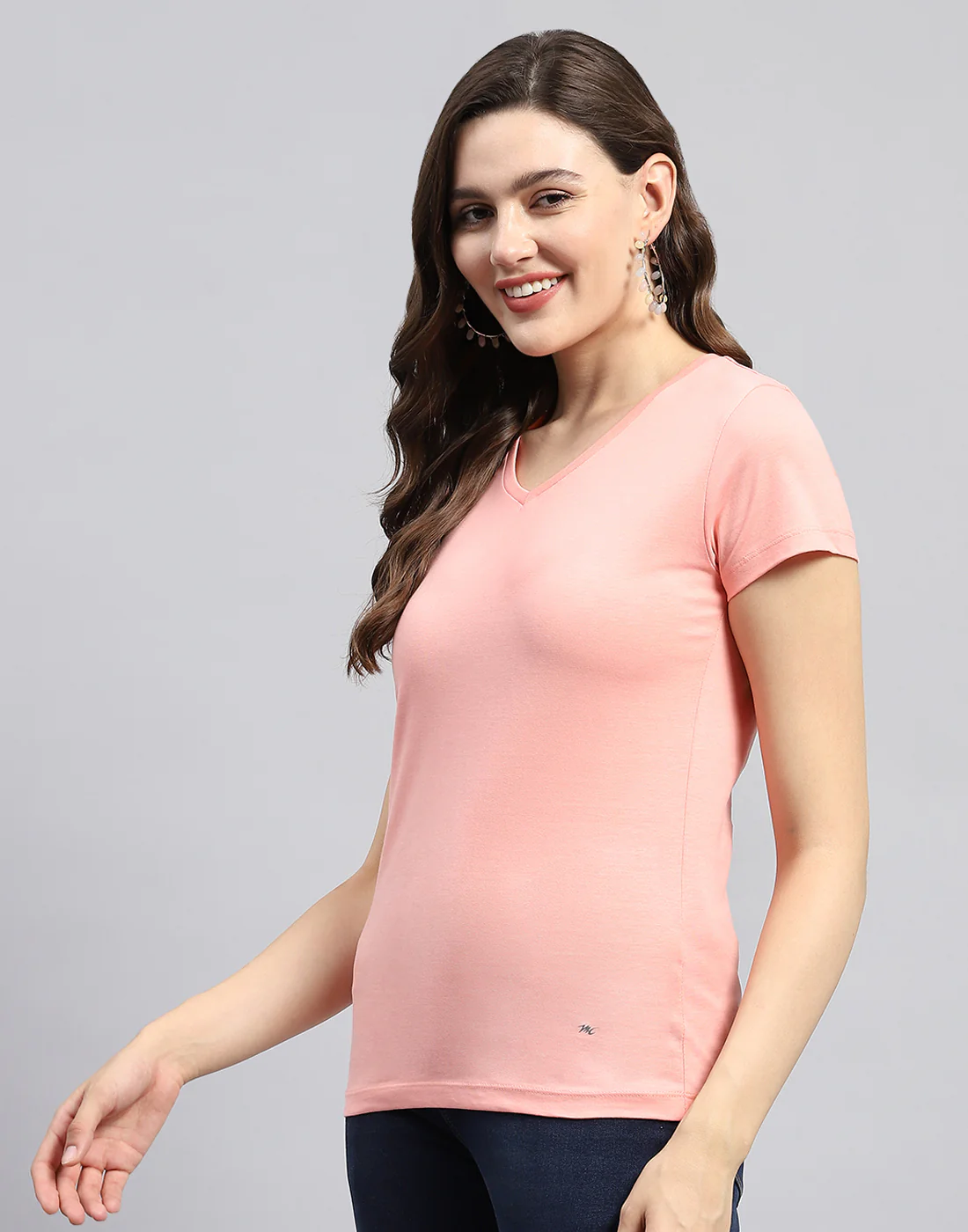 Women Pink & Blue Solid V Neck Half Sleeve Top (Pack of 2) - Image 9