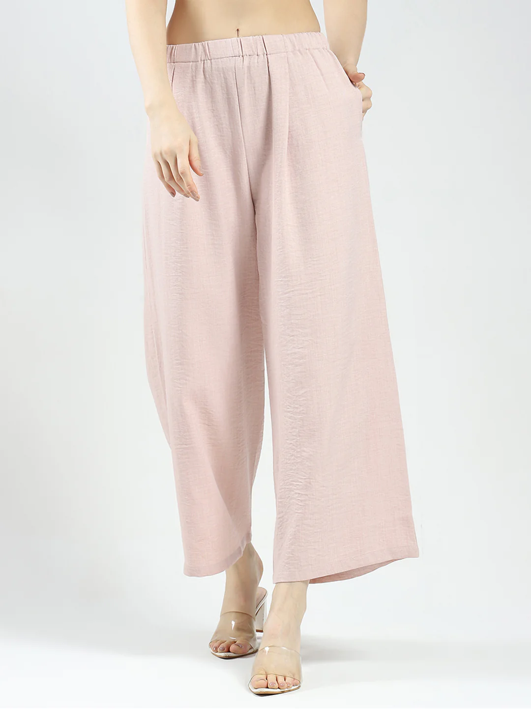 Women Pink Printed Band Neck Sleeveless Cords Set - Image 7