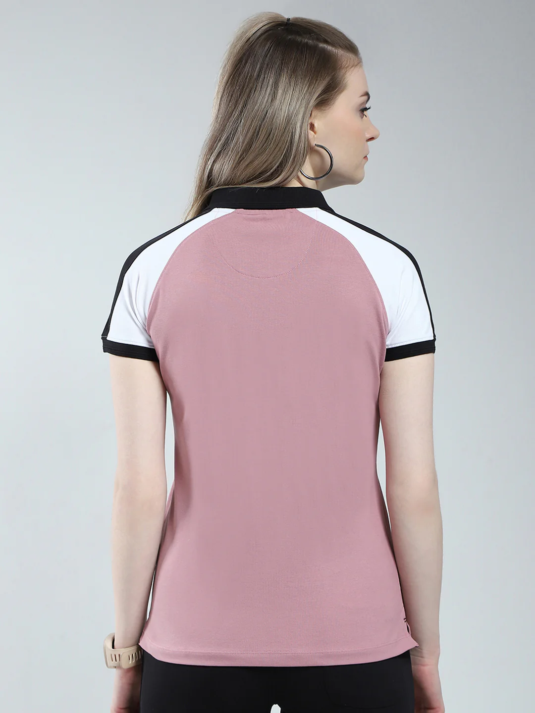 Rock.it Women Pink Printed Collar Half Sleeve T-Shirt - Image 5