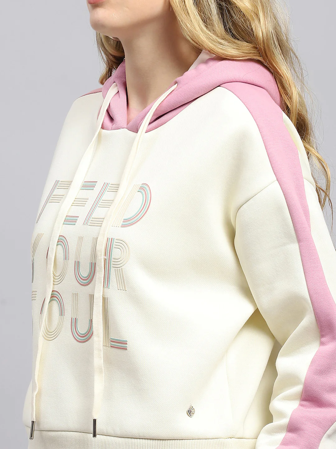 Women Pink Printed Hooded Full Sleeve Tracksuit - Image 7