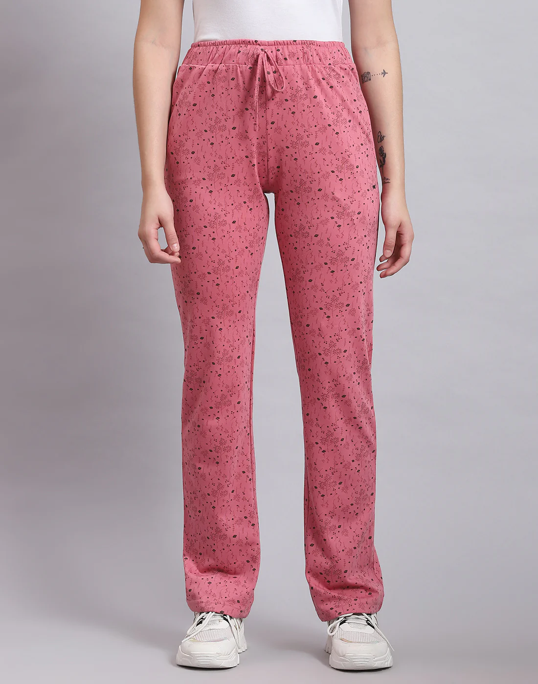 Women Pink Printed Regular Fit Lower - Image 2