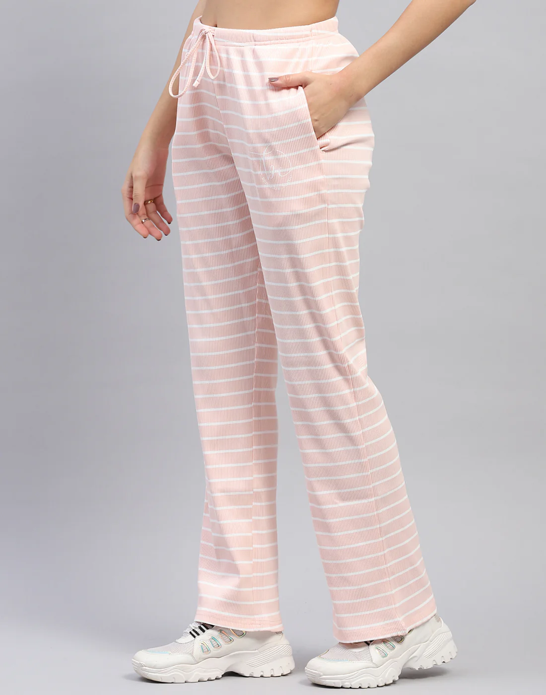 Women Pink Printed Round Neck Half Sleeve Cords Set - Image 8