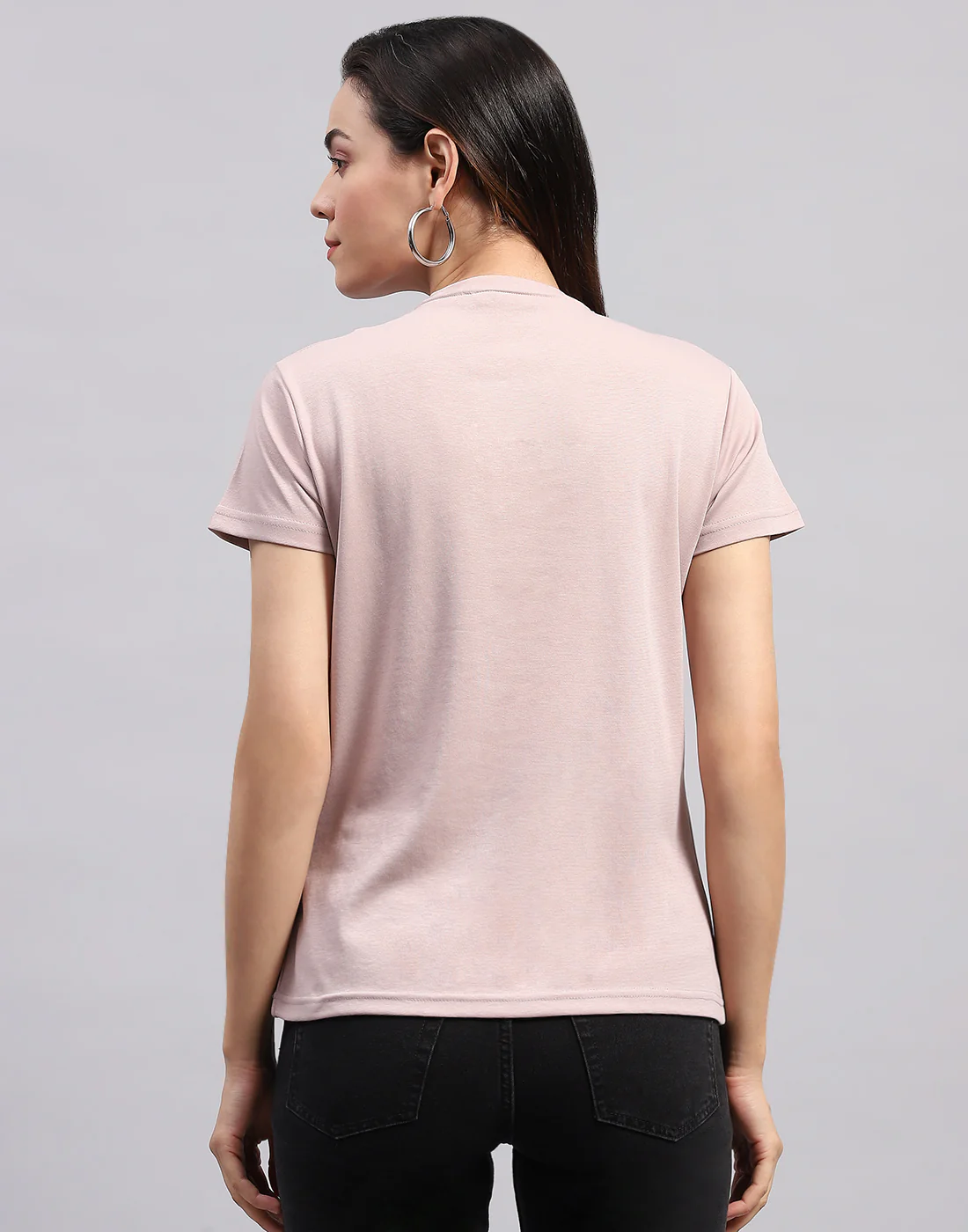 Women Pink Printed Round Neck Half Sleeve Top - Image 6