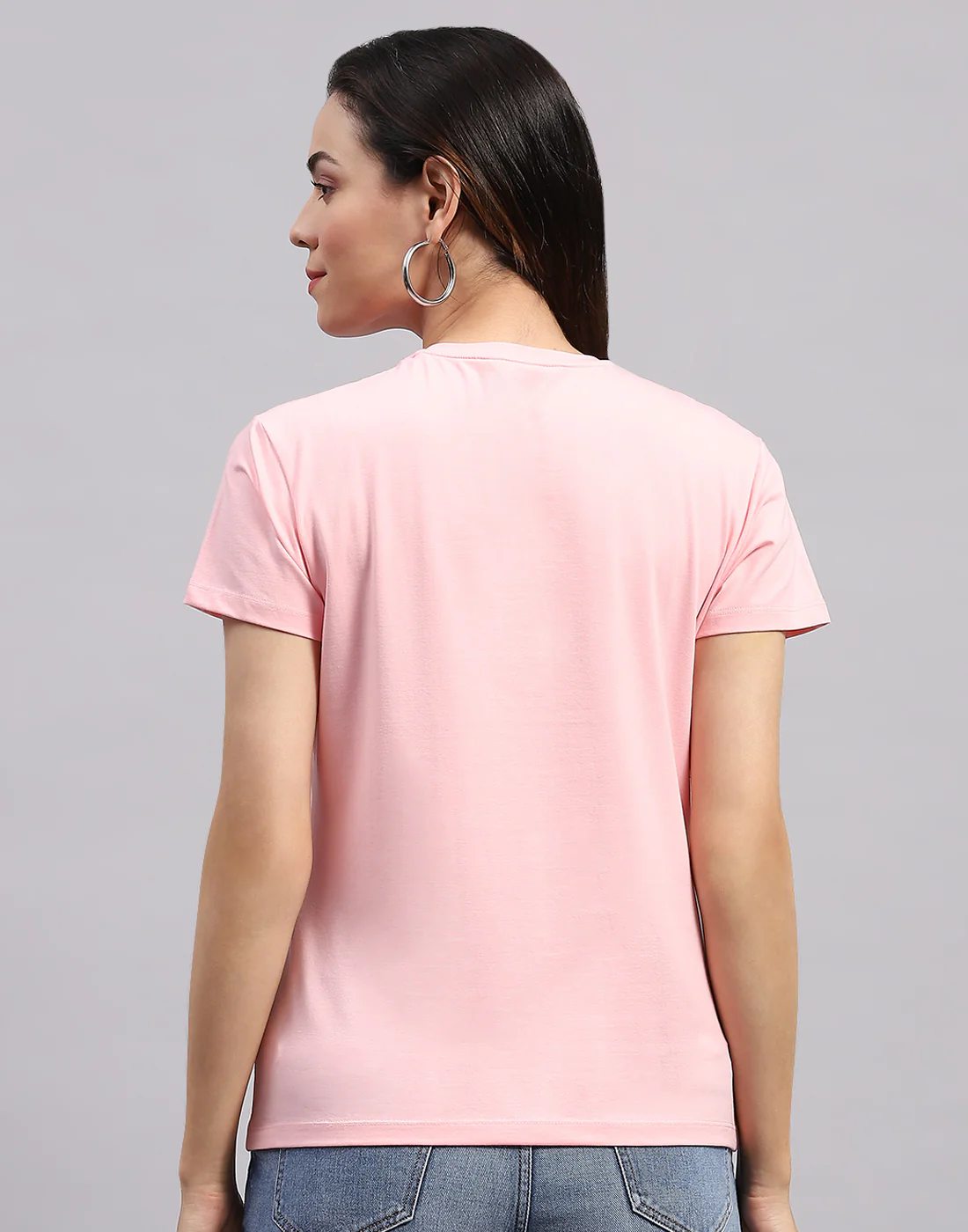 Women Pink Printed Round Neck Half Sleeve Top - Image 5