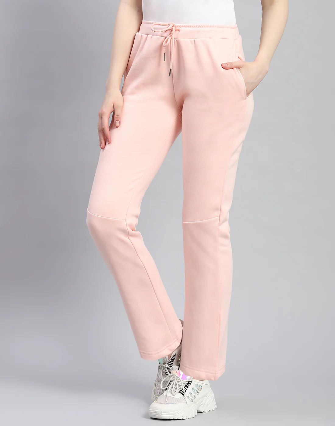 Women Pink Printed Stand Collar Full Sleeve Tracksuit - Image 8