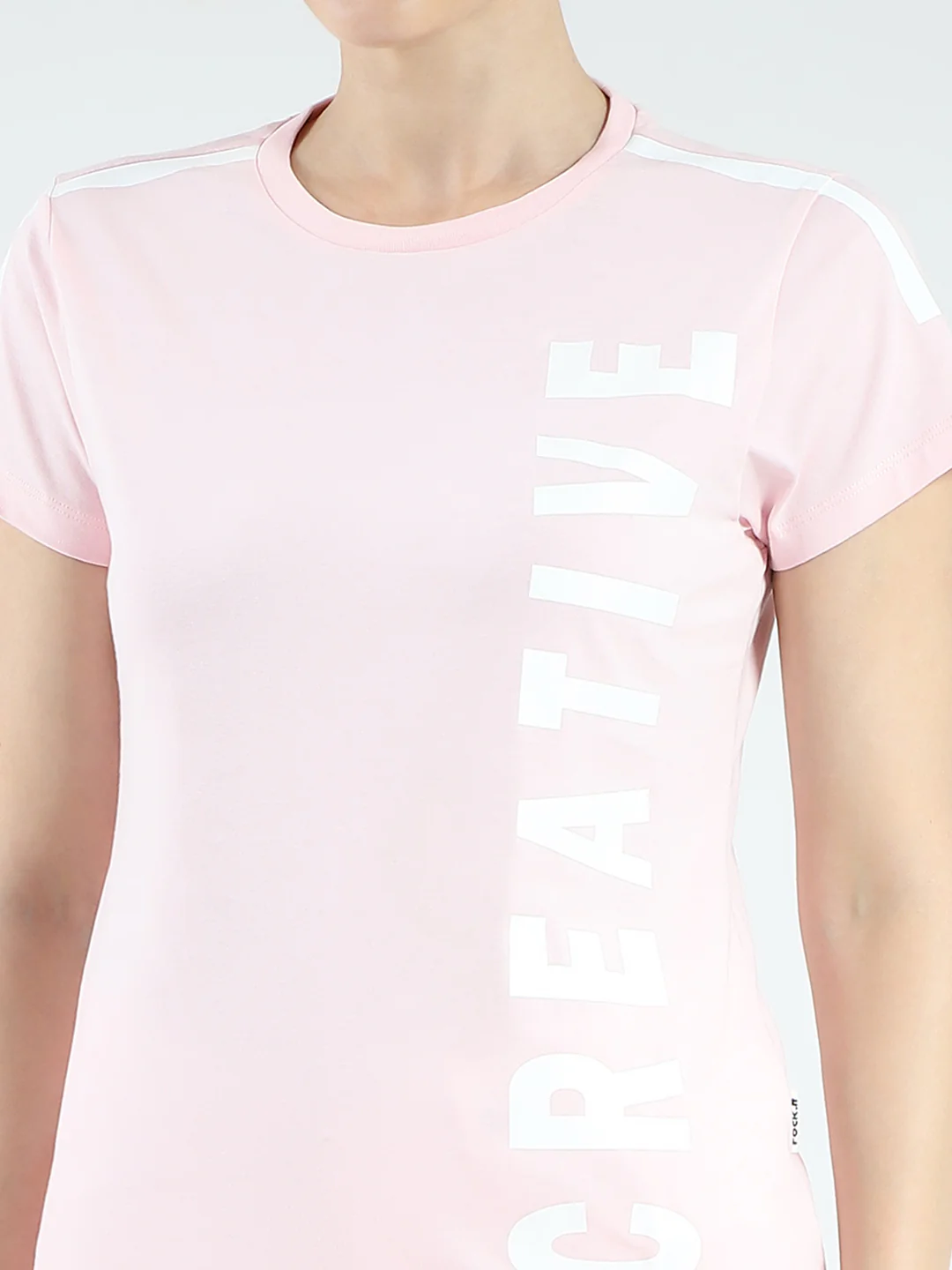 Rock.it Women Pink Printed Round Neck Half Sleeve Top - Image 6