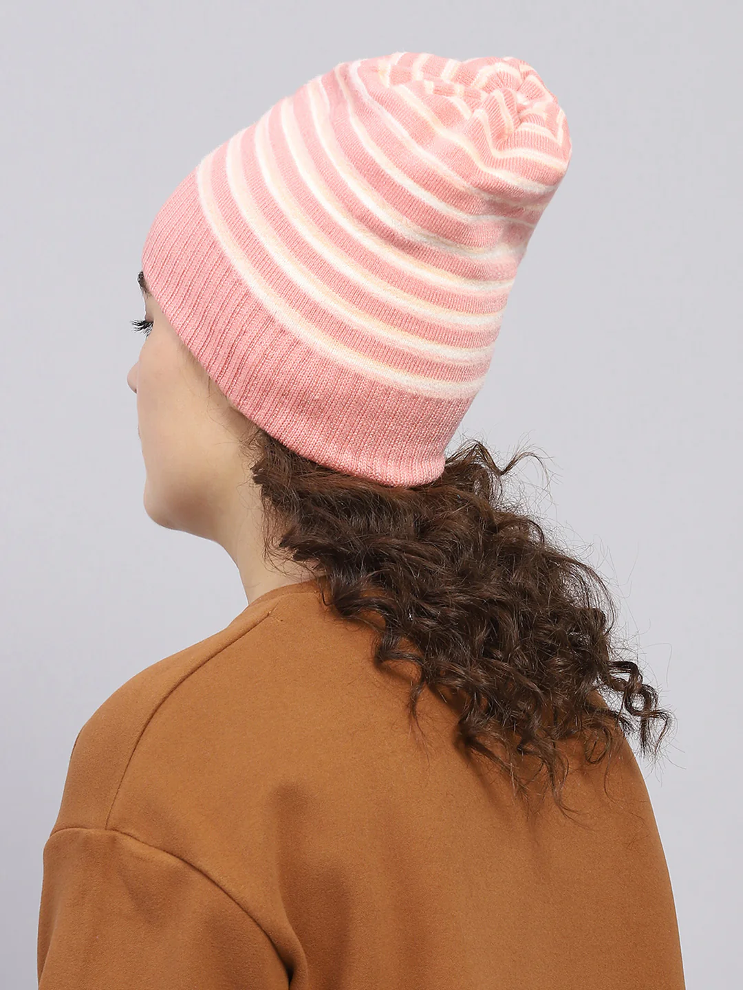 Women Pink Self Design Cap - Image 5