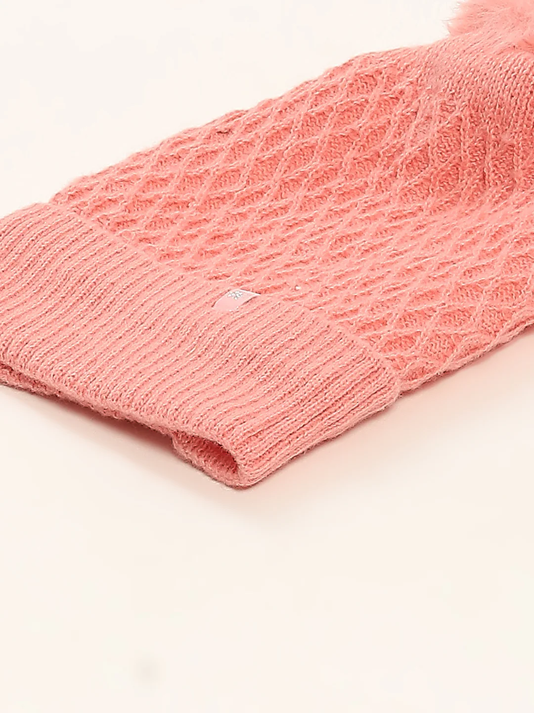 Women Pink Self Design Cap - Image 7
