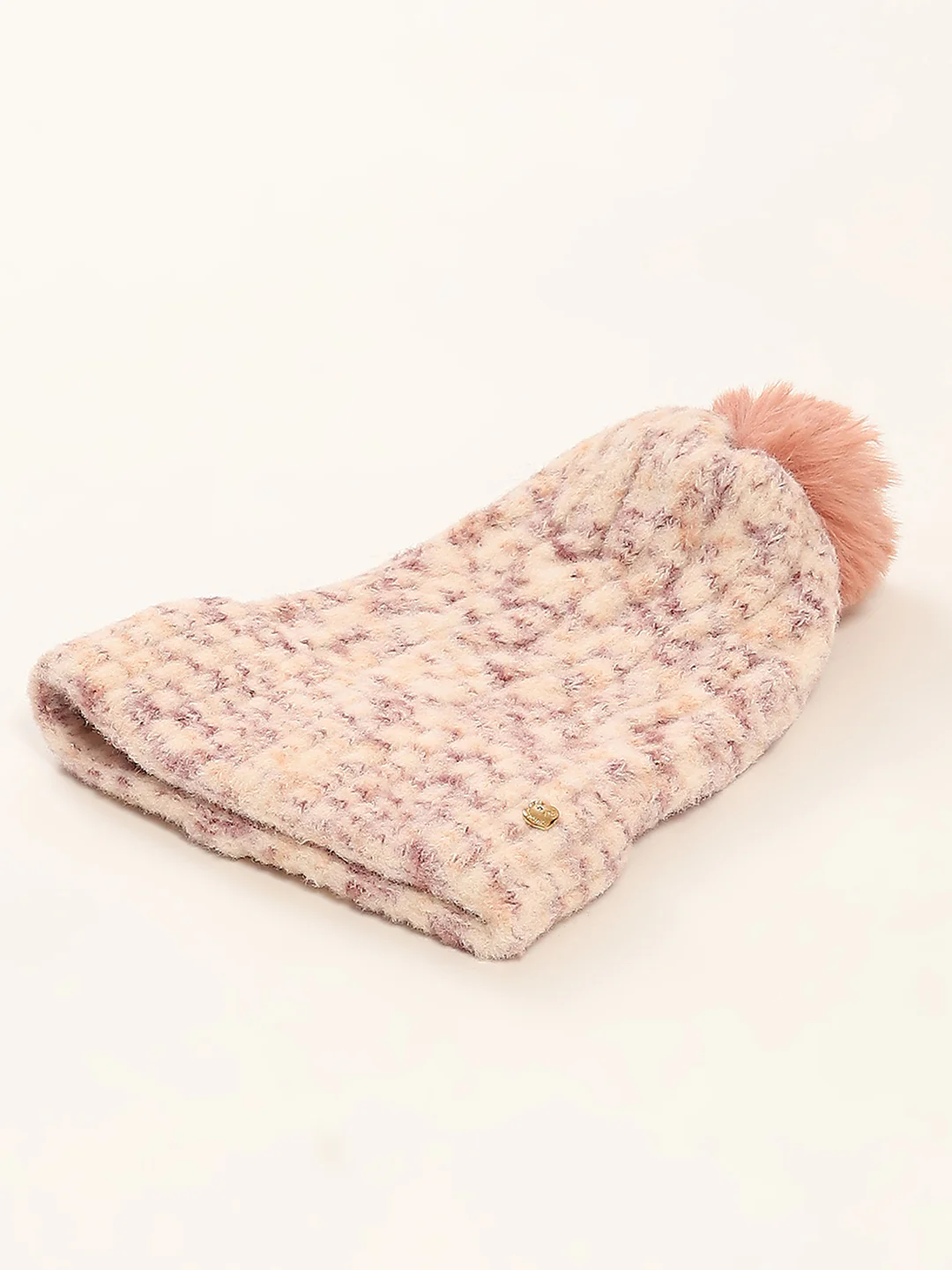 Women Pink Self Design Cap - Image 6