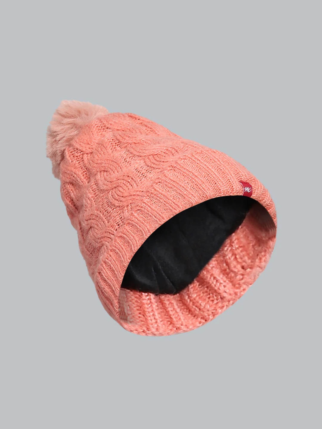 Women Pink Self Design Cap - Image 2