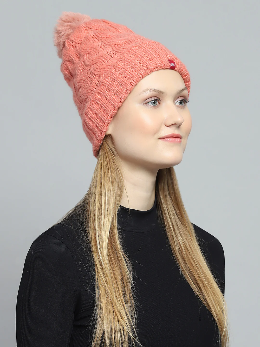 Women Pink Self Design Cap - Image 4