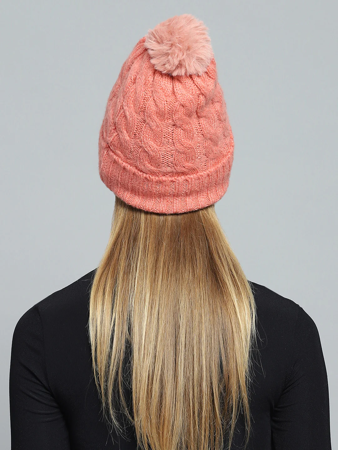 Women Pink Self Design Cap - Image 5