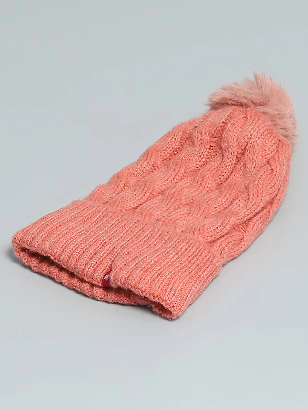 Women Pink Self Design Cap - Image 6