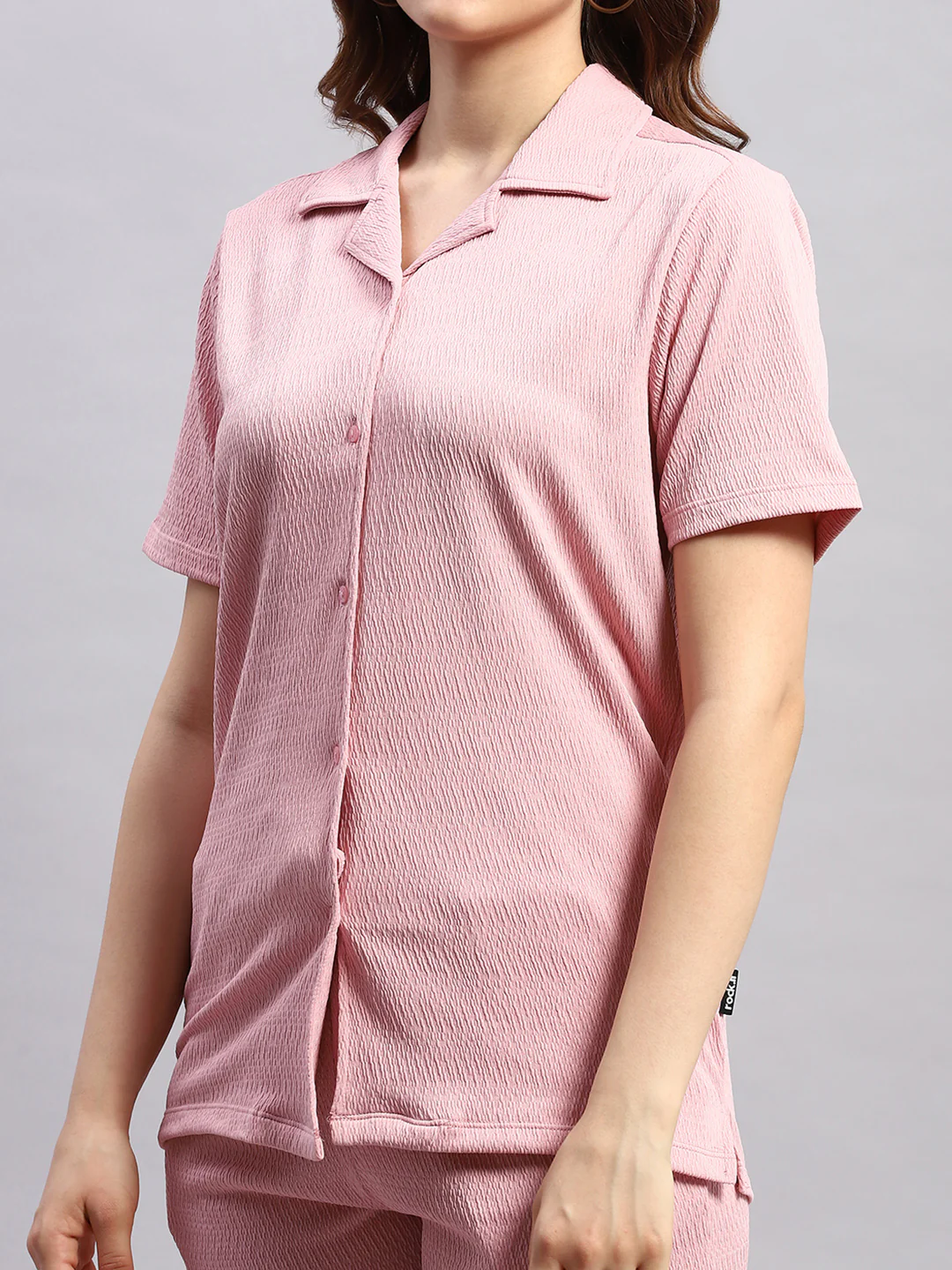 Rock.it Women Pink Self Design Collar Half Sleeve Cords Set - Image 7