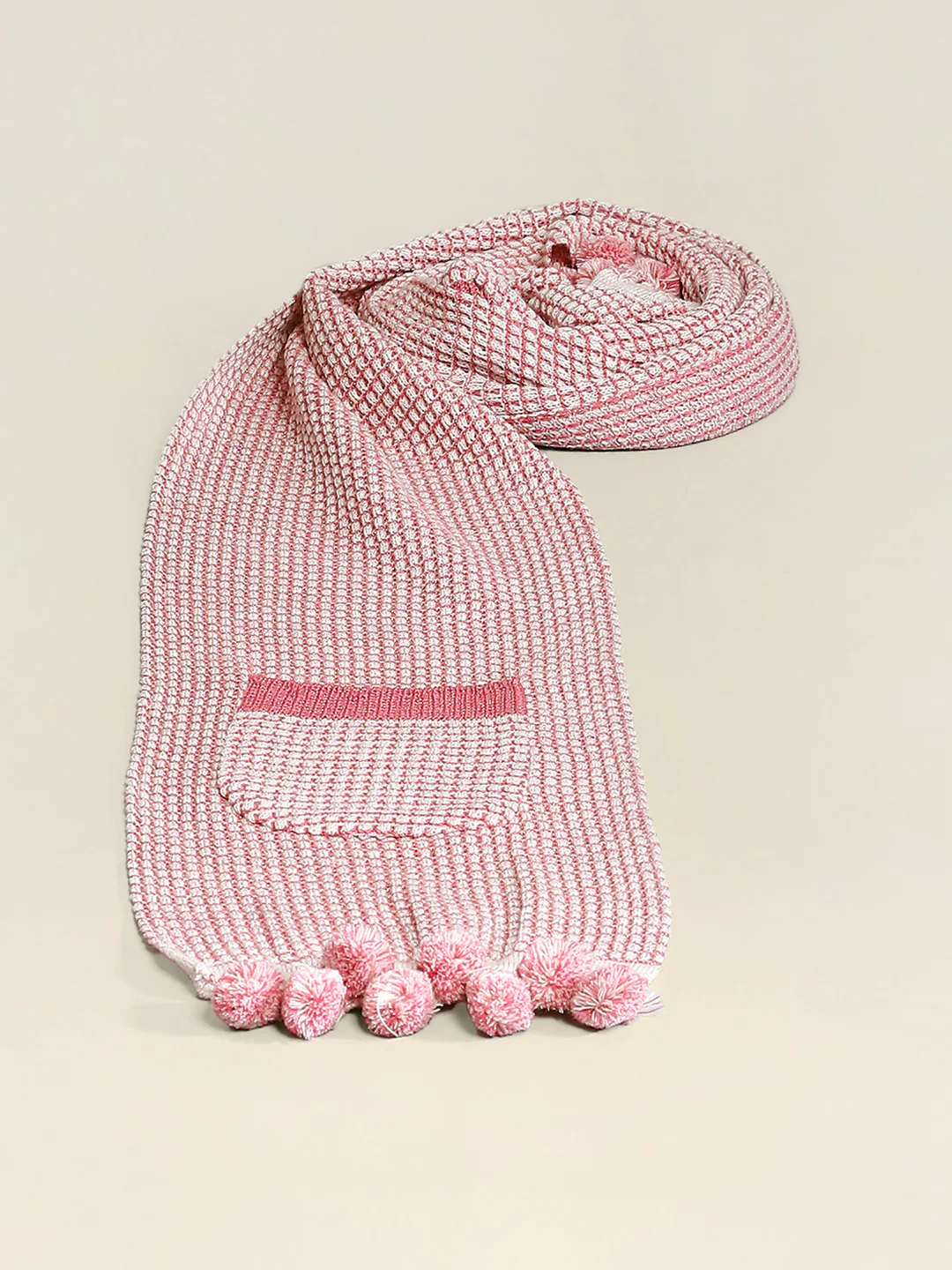Women Pink Self Design Muffler - Image 6