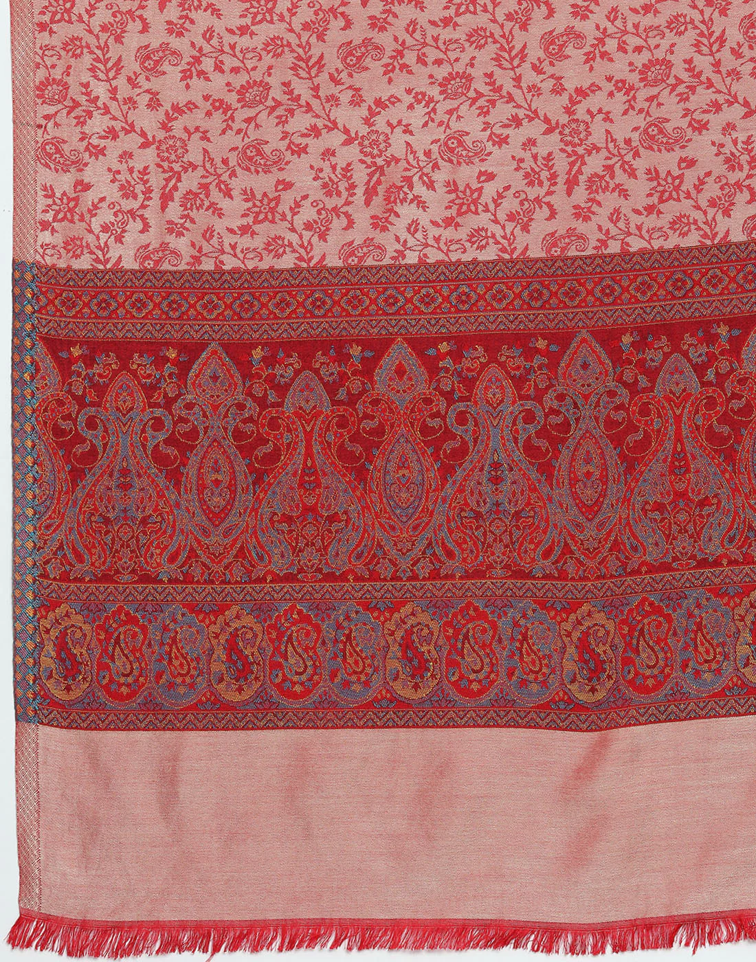 Women Pink Self Design Shawl - Image 7