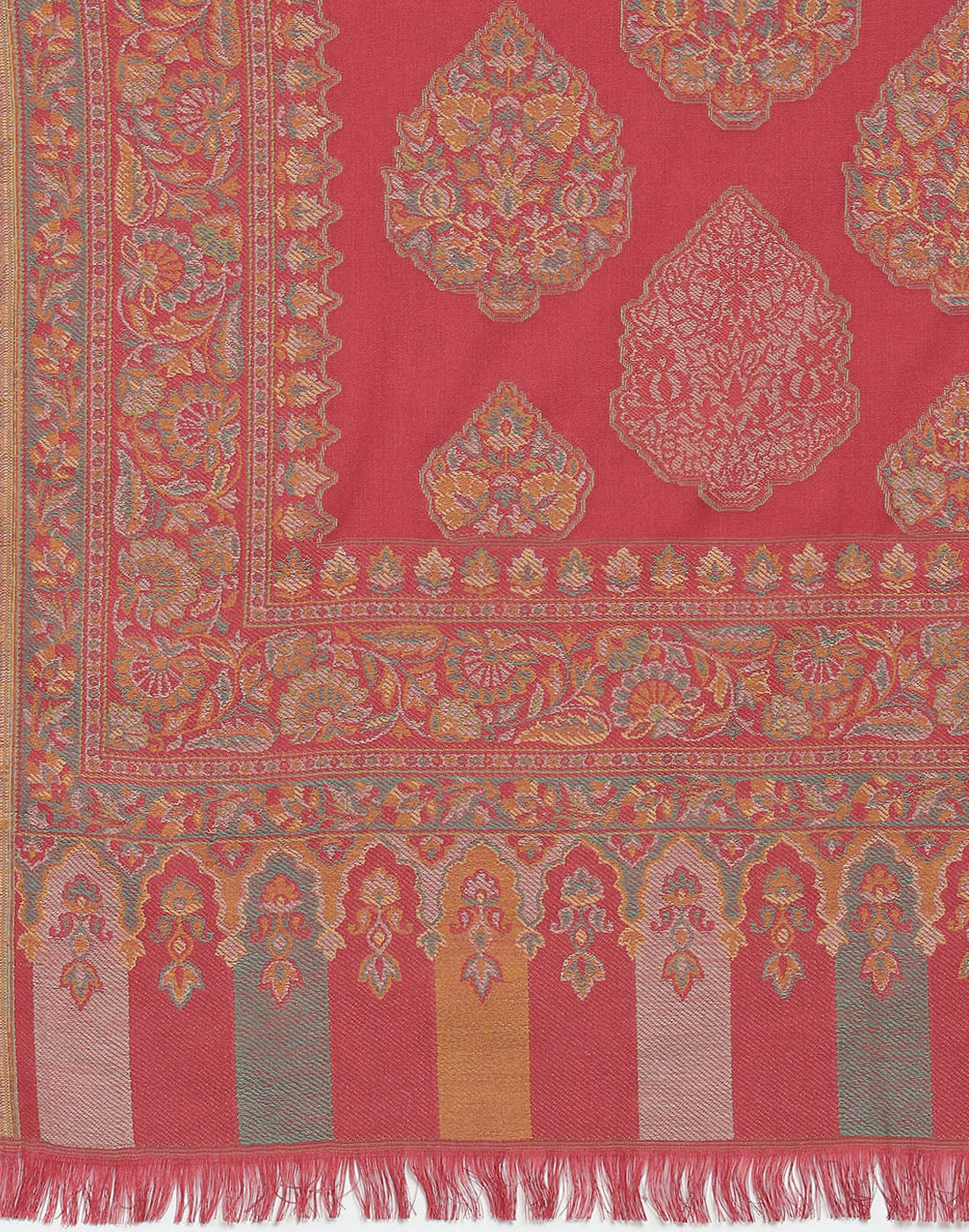 Women Pink Self Design Stole - Image 7