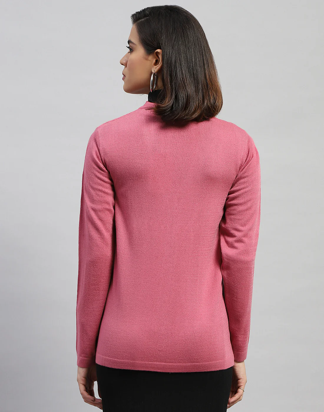 Women Pink Self Design V Neck Full Sleeve Cardigan - Image 5