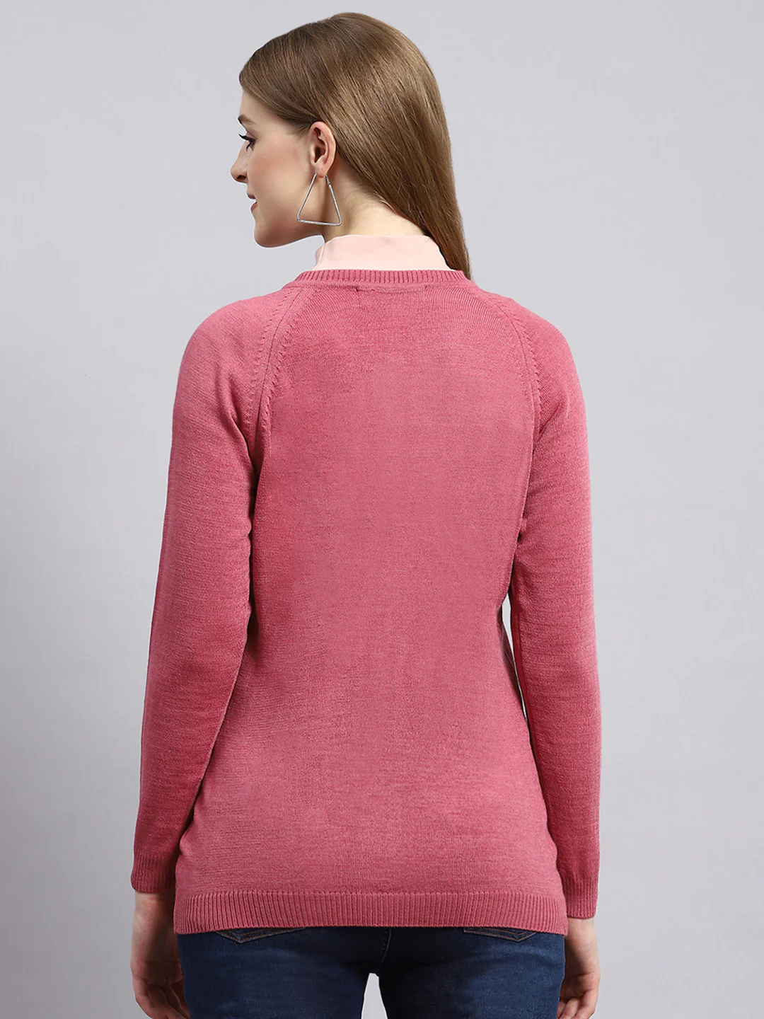Women Pink Solid Cardigan - Image 5