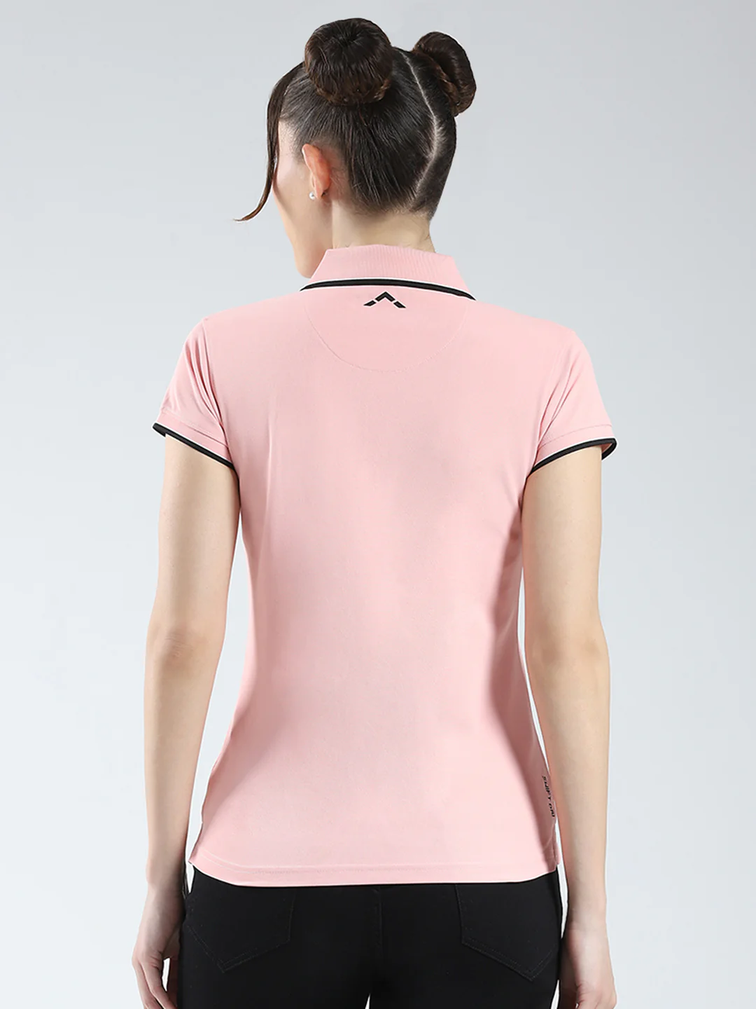Rock.it Women Pink Solid Collar Half Sleeve T-Shirt - Image 5