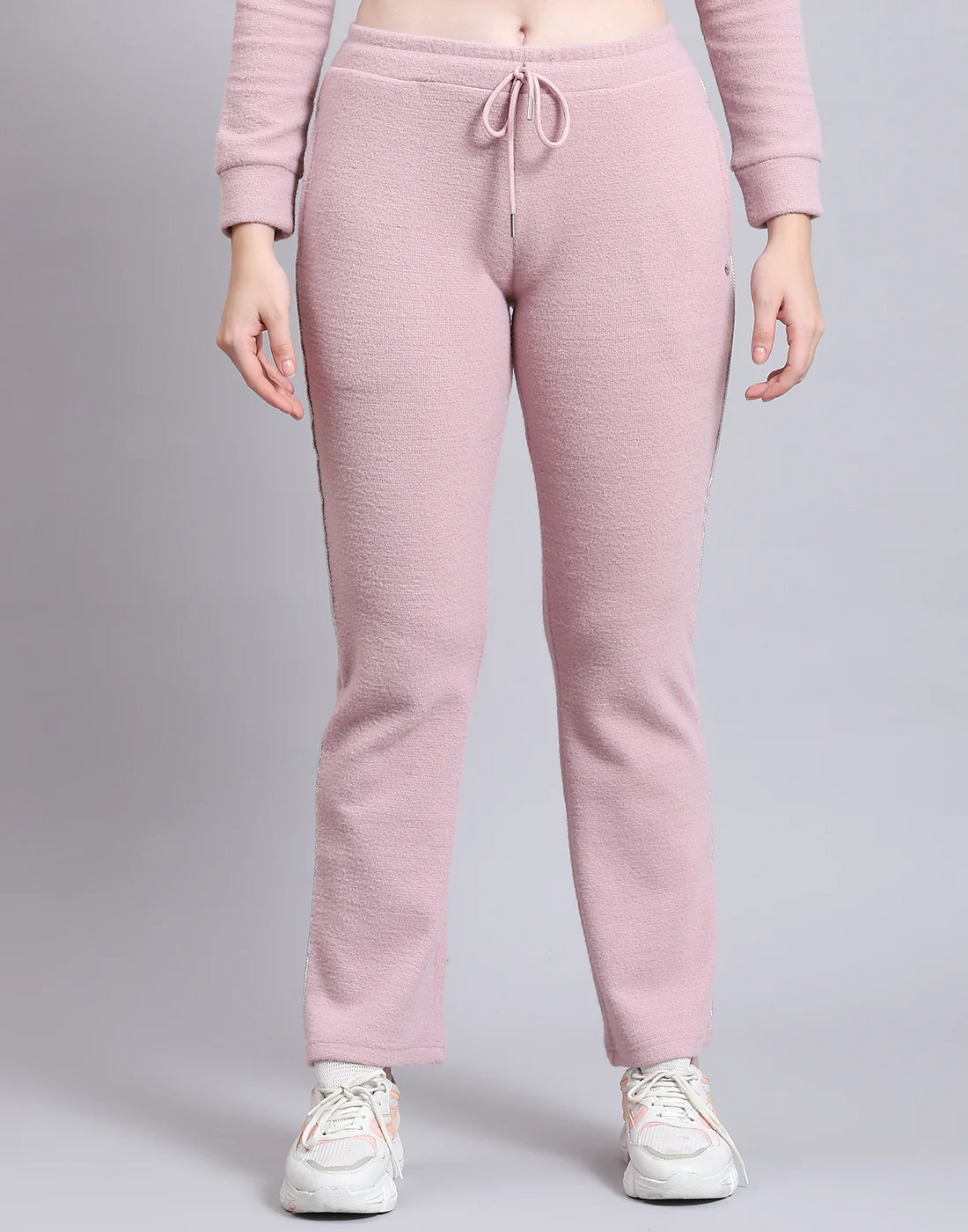 Women Pink Solid F Neck Full Sleeve Cords Set - Image 9