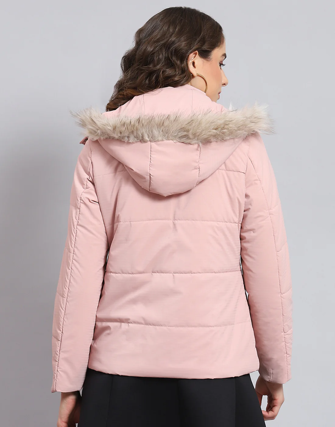 Women Pink Solid Hooded Full Sleeve Jacket - Image 6