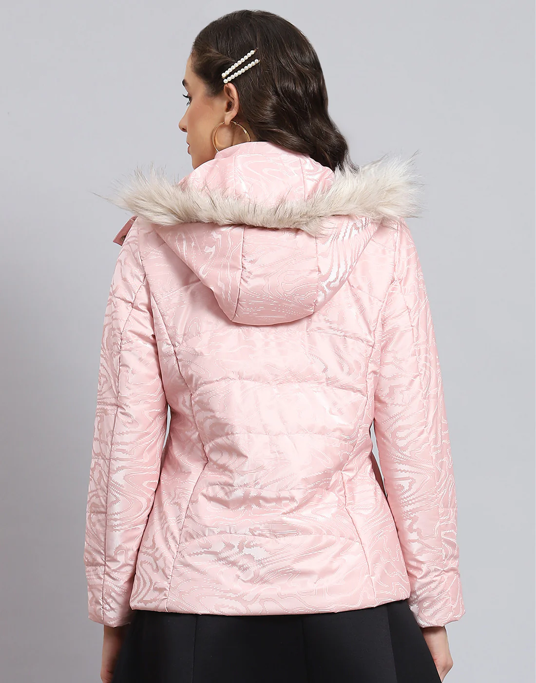 Women Pink Solid Hooded Full Sleeve Jacket - Image 7