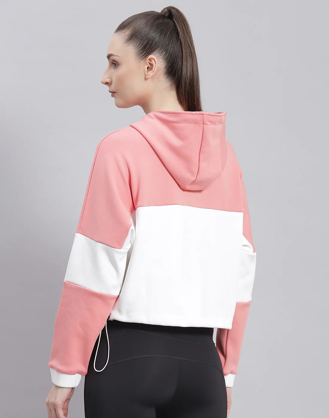 Rock.it Women Pink Solid Hooded Full Sleeve Sweatshirt - Image 5