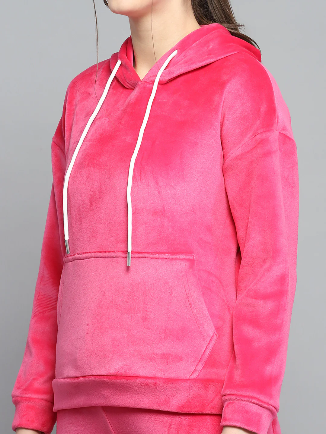 Rock.it Women Pink Solid Hooded Full Sleeve Tracksuit - Image 7