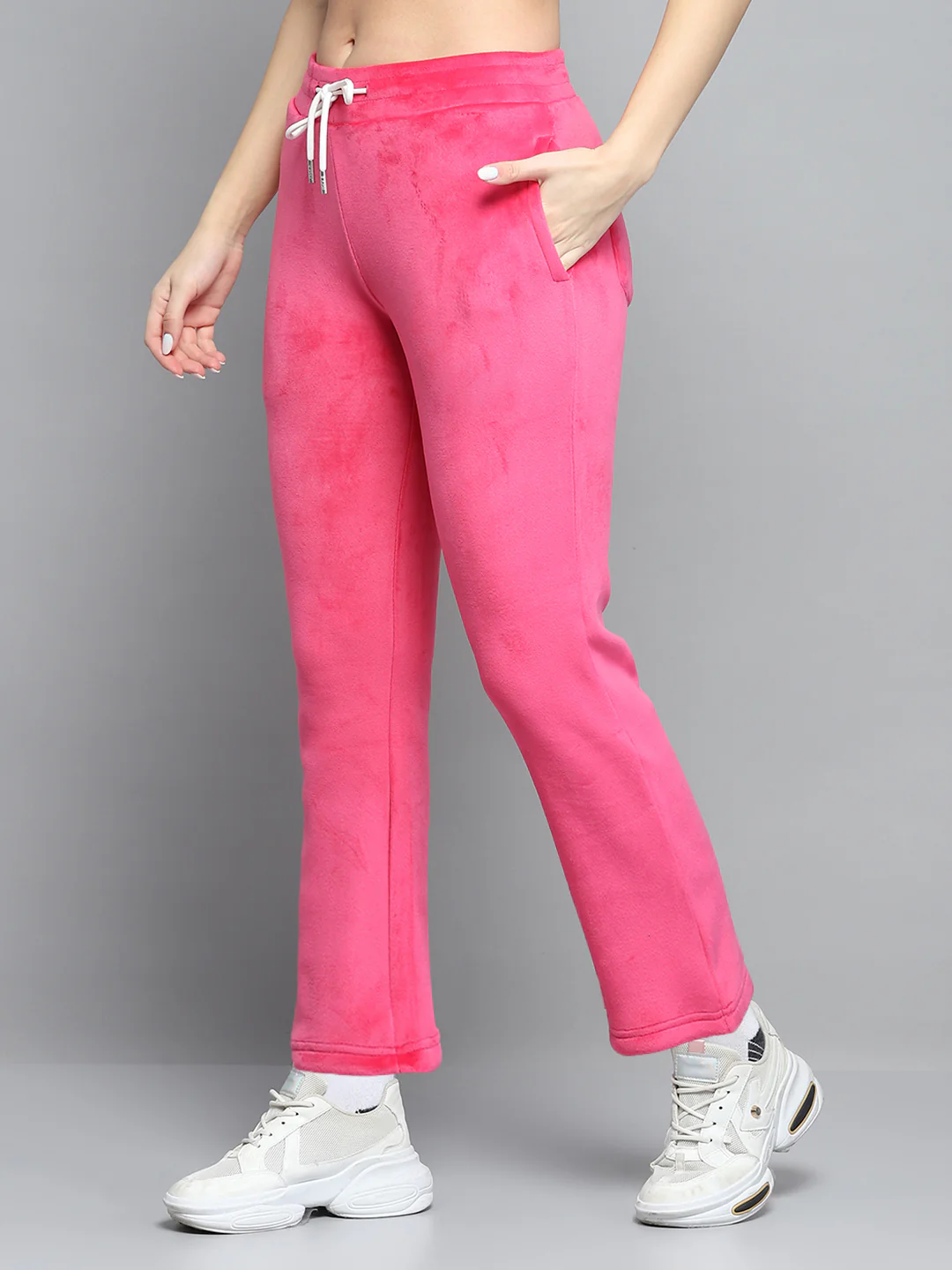 Rock.it Women Pink Solid Hooded Full Sleeve Tracksuit - Image 8