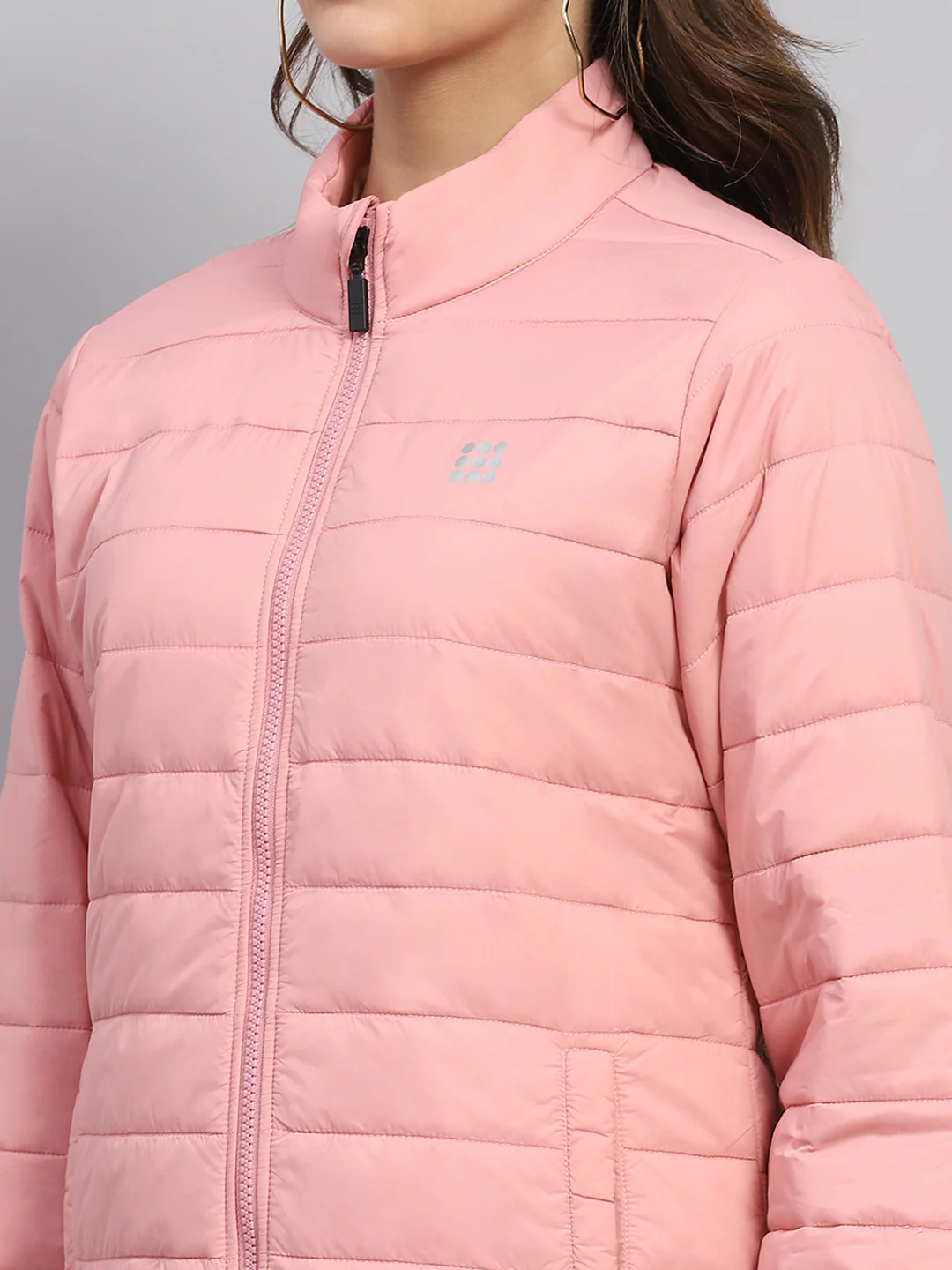 Rock.it Women Pink Solid Mock Neck Full Sleeve Jacket - Image 6