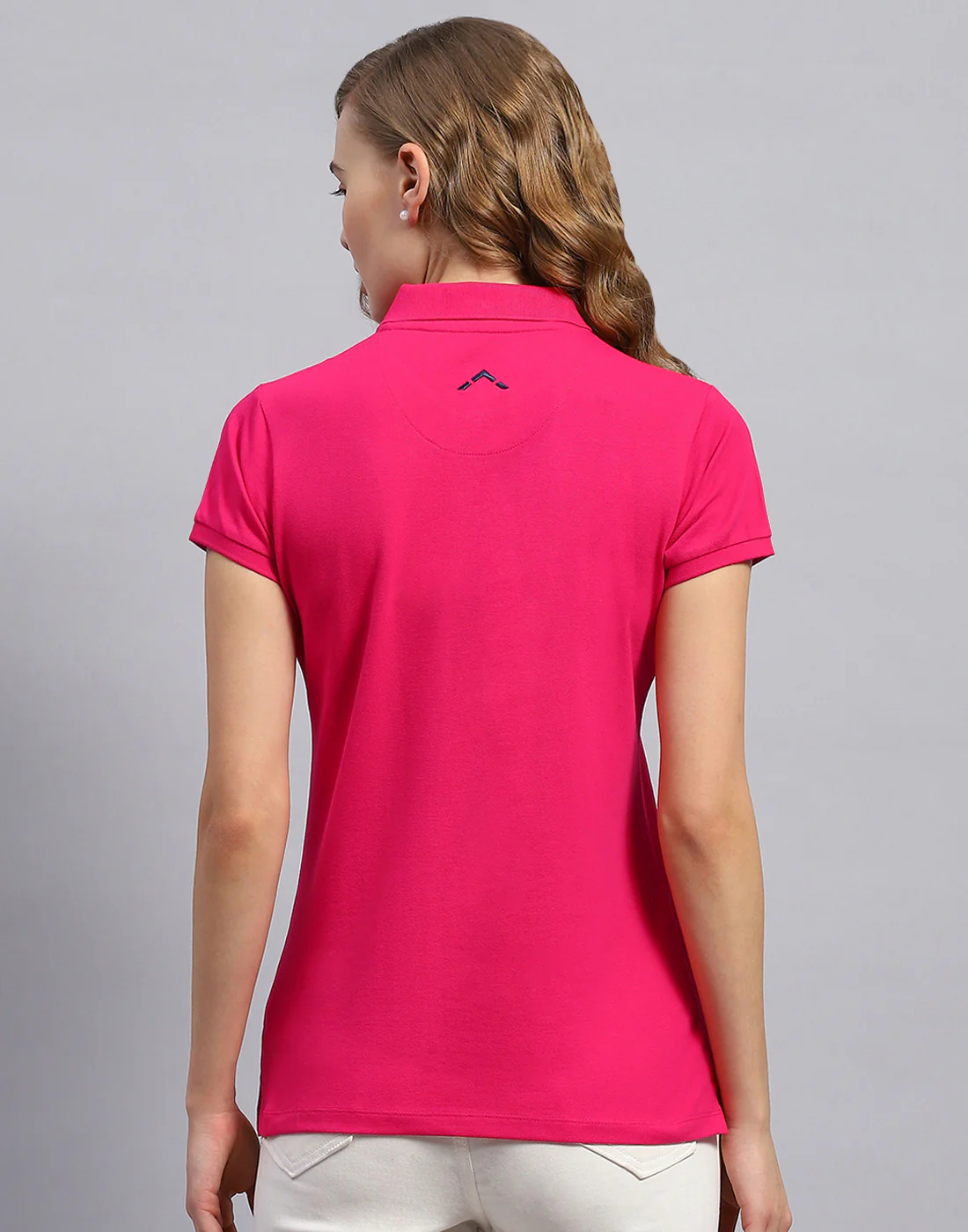 Rock.it Women Pink Solid Polo Collar Half Sleeve T-Shirt - Image 5